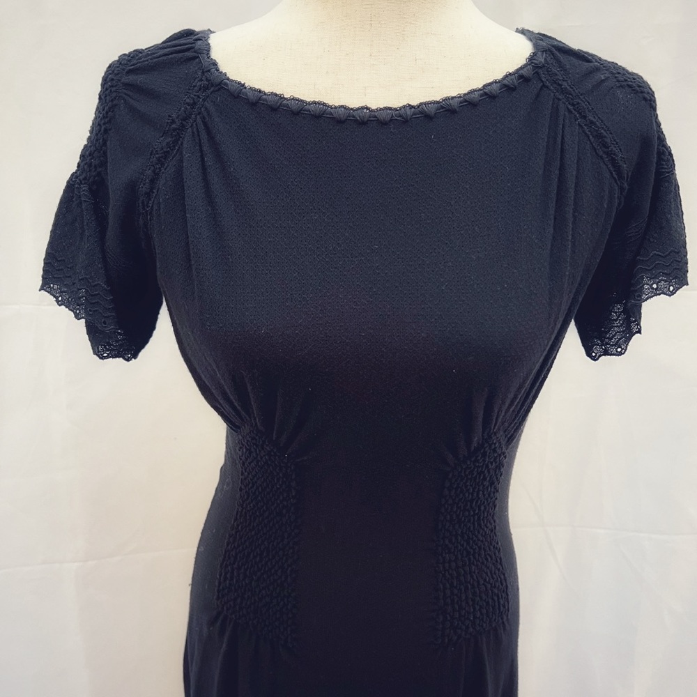 Vintage Yves Saint Laurent Rive Gauche black knit dress size M